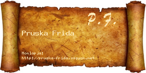Pruska Frida névjegykártya